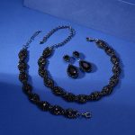 M?MIRACULOUS GARDEN 3/4 Pieces Women's Jewelry Sets Rhinestone Crystal Bridal Tiara Crown Choker Necklace Link Bangle Bracelet Teardrop Dangle Earrings Set and Rhinestone Handbag for Wedding Party - Image 3